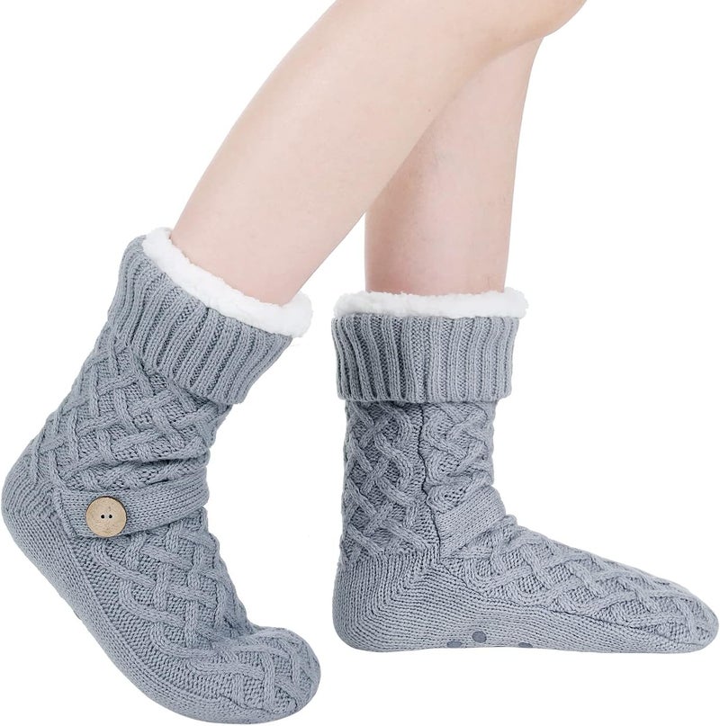 Chassic Sherpa Lined Slipper Socks for Women, Non-Slip Cozy Winter House Socks, Soft Fuzzy Socks, Christmas Gifts for Women & Ladies Stocking Stuffers - Image 2